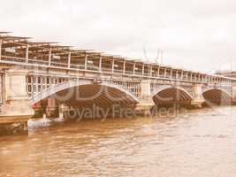 Retro looking Blackfriars bridge in London