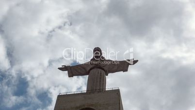 Jesus Christ Monument Cristo-Rei Lisboa in Lisbon, timelapse