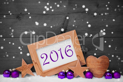Gray Purple Christmas Decoration Text 2016, Snowflakes Gray Purple Christmas Decoration Text 2016, Snowflakes