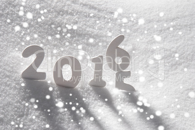 White Christmas Word 2015 2016 On Snow, Snowflakes