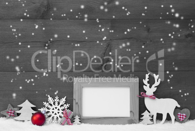 Gray Christmas Decoration Snowflakes Frame