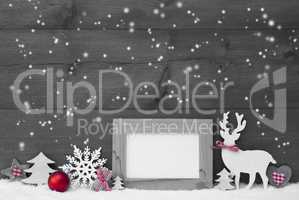 Gray Christmas Decoration Snowflakes Frame