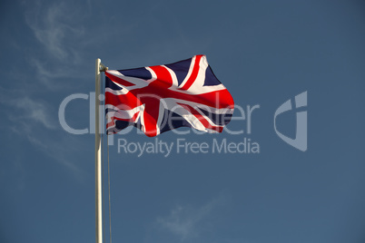 Great Britain flag in evening light
