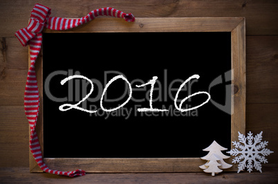 Chalkboard With Christmas Decoration Text 2016