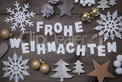 Frohe Weihnachten Mean Merry Christmas,Gray Golden Decoration