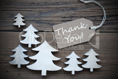 Label And Christmas Trees With Thank You