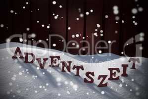 Adventszeit Means Christmas Time On Snow Snowflake