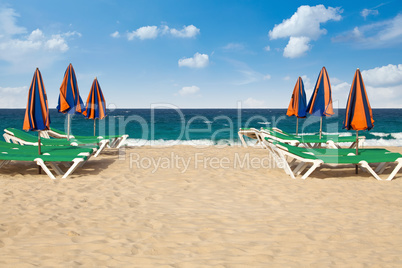 loungers on the beach