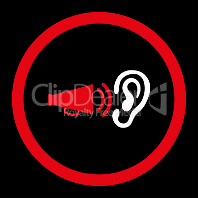 Advertisement flat red and white colors rounded glyph icon
