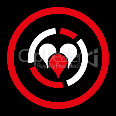Geo diagram flat red and white colors rounded glyph icon