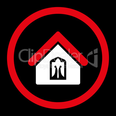 Home flat red and white colors rounded glyph icon