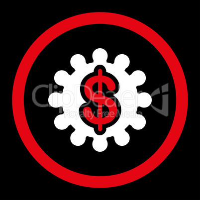 Payment options flat red and white colors rounded glyph icon
