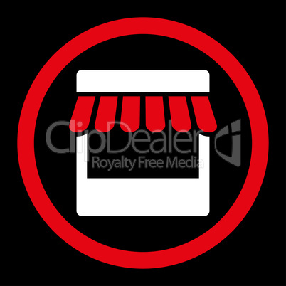 Store flat red and white colors rounded glyph icon