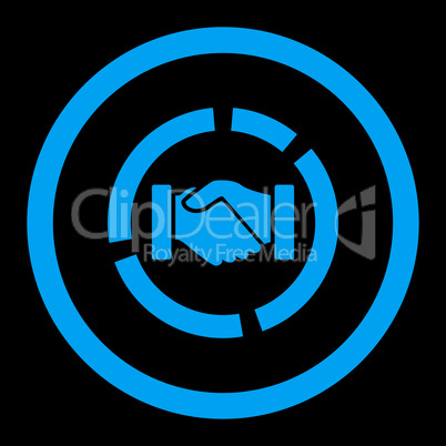Acquisition diagram flat blue color rounded glyph icon