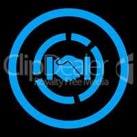Acquisition diagram flat blue color rounded glyph icon