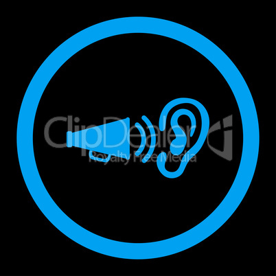 Advertisement flat blue color rounded glyph icon
