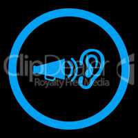 Advertisement flat blue color rounded glyph icon