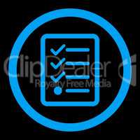 Checklist flat blue color rounded glyph icon