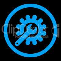 Customization flat blue color rounded glyph icon