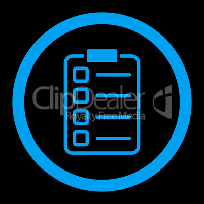 Examination flat blue color rounded glyph icon