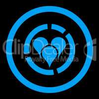 Geo diagram flat blue color rounded glyph icon