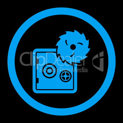 Hacking theft flat blue color rounded glyph icon