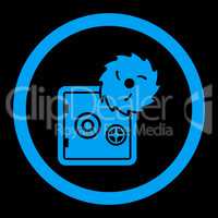 Hacking theft flat blue color rounded glyph icon
