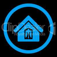 Home flat blue color rounded glyph icon