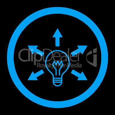 Idea flat blue color rounded glyph icon