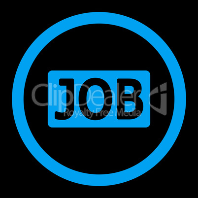 Job flat blue color rounded glyph icon