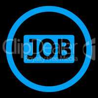 Job flat blue color rounded glyph icon