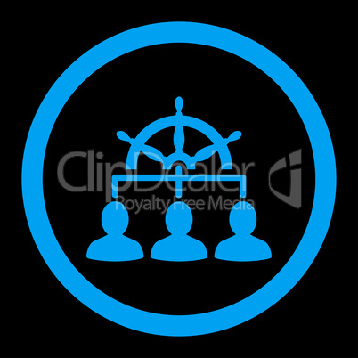 Management flat blue color rounded glyph icon