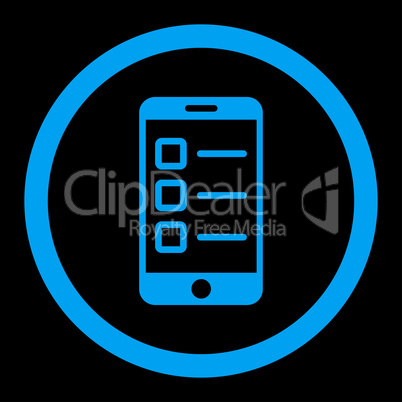 Mobile test flat blue color rounded glyph icon Mobile test flat blue color rounded glyph icon