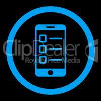 Mobile test flat blue color rounded glyph icon