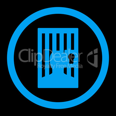 Prison flat blue color rounded glyph icon