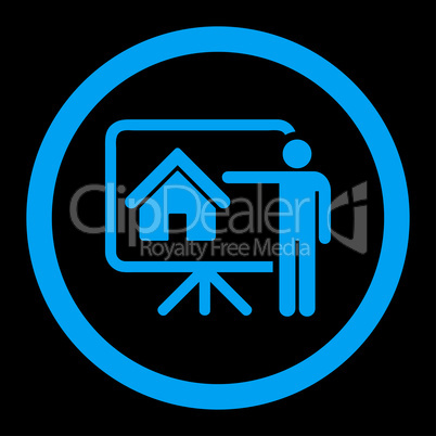 Realtor flat blue color rounded glyph icon