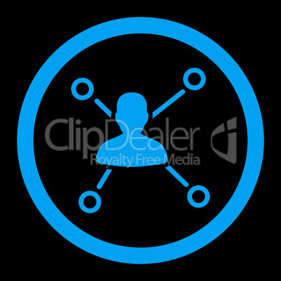 Relations flat blue color rounded glyph icon