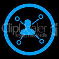 Relations flat blue color rounded glyph icon