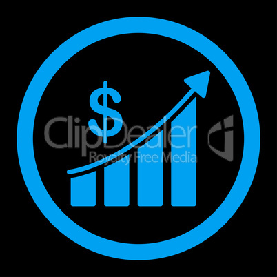 Sales flat blue color rounded glyph icon