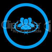 Strict management flat blue color rounded glyph icon