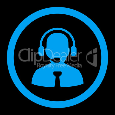 Support chat flat blue color rounded glyph icon