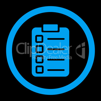 Test task flat blue color rounded glyph icon