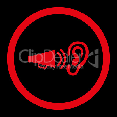 Advertisement flat red color rounded glyph icon