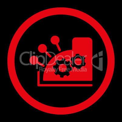 Cash register flat red color rounded glyph icon