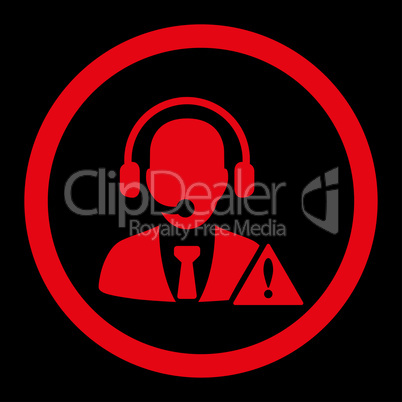 Emergency service flat red color rounded glyph icon