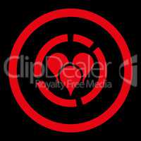 Geo diagram flat red color rounded glyph icon
