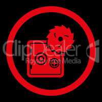Hacking theft flat red color rounded glyph icon