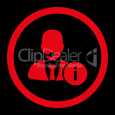 Help desk flat red color rounded glyph icon
