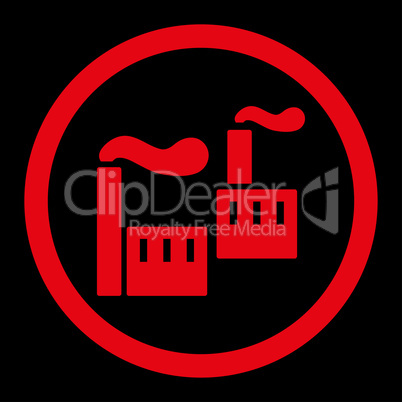 Industry flat red color rounded glyph icon