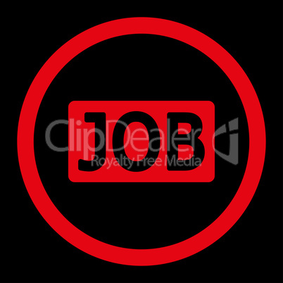 Job flat red color rounded glyph icon